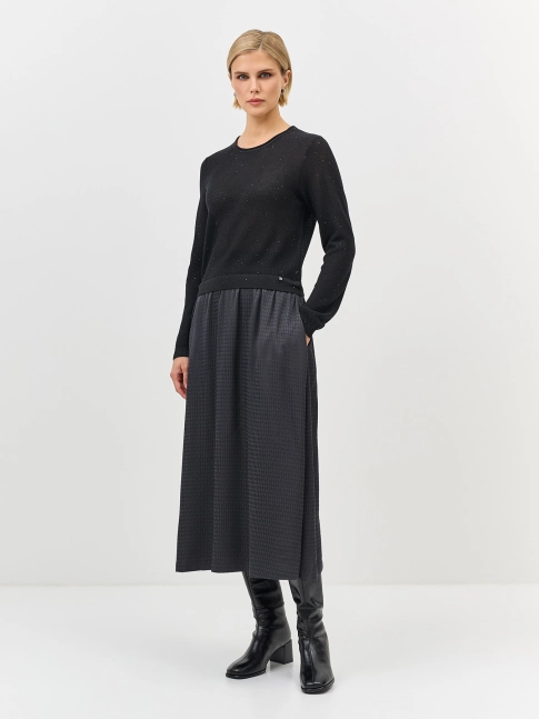 Комбинированное платье-миди