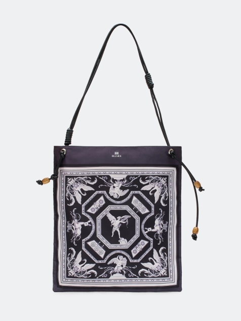 Шоппер из нейлона с монохромным принтом