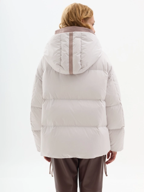 Oversize куртка на натуральном утеплителе с контрастной подкладкой