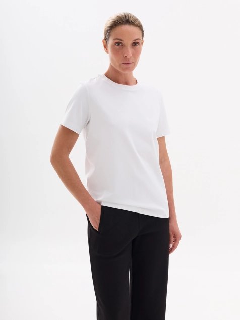 Футболка из модала с люрексом по горловине