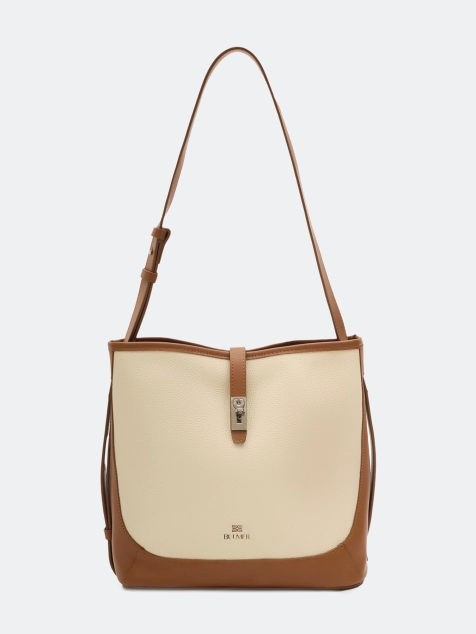 Сумка из натуральной кожи с косметичкой