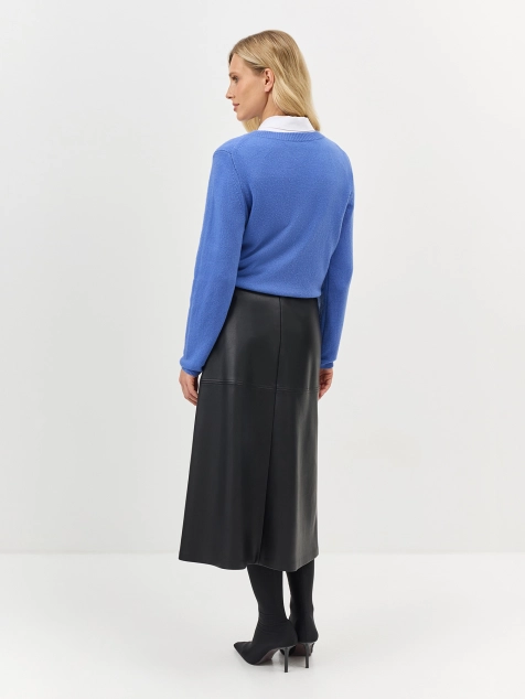 Юбка-трапеция из экокожи