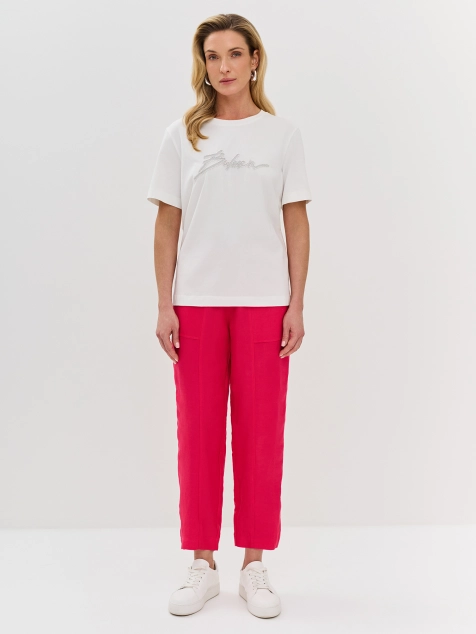 Футболка из эластичного хлопка с объемным принтом