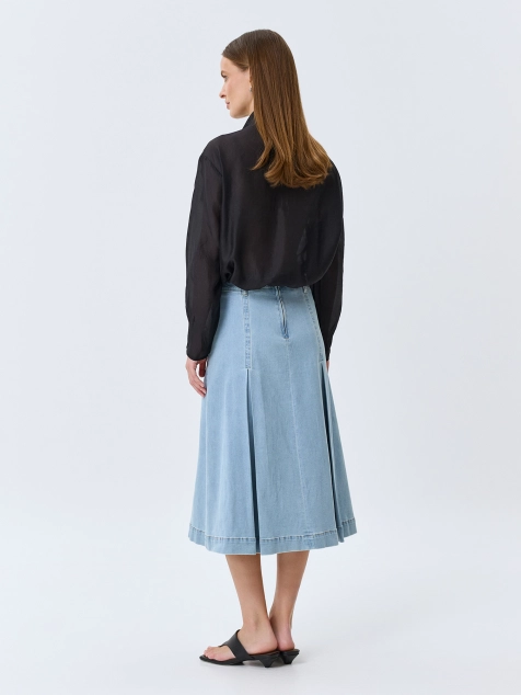 Джинсовая юбка с мягкими складками