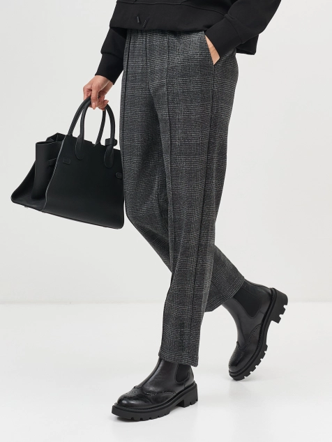 Утепленные брюки в клетку