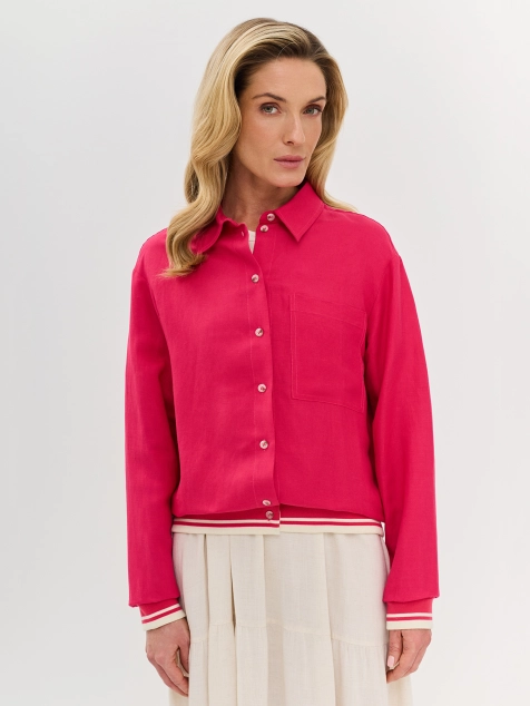 Яркий льняной жакет-рубашка