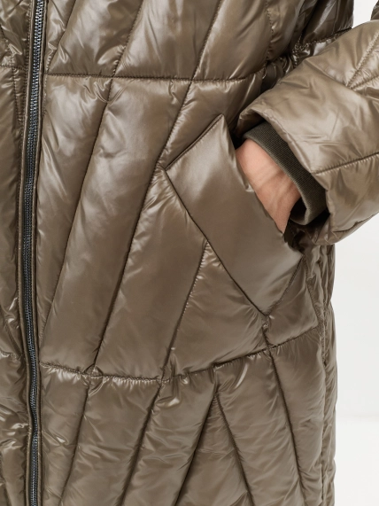 Укороченное пальто из глянцевого нейлона