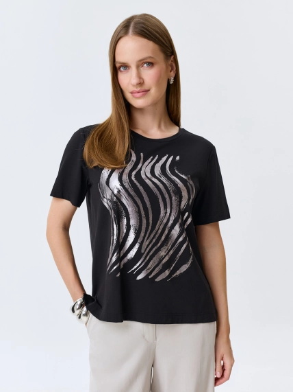 Футболка с металлизированным принтом