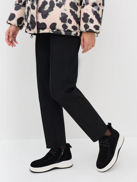 Утепленные высокие лоферы из натуральной замши