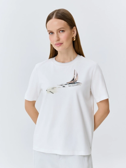 Футболка с принтом из хлопка