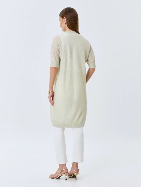 Длинный ажурный кардиган