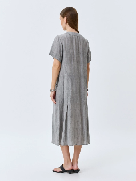 Свободное платье из тенселя и льна