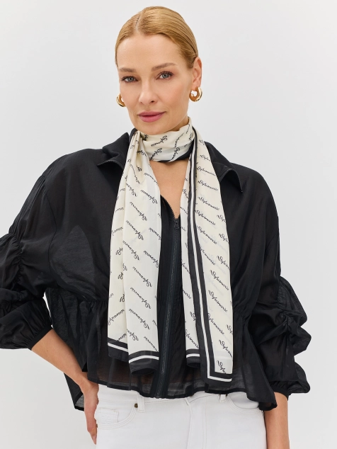Тонкий шарф с шрифтовым принтом