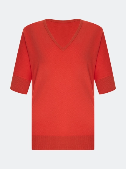 Яркий джемпер V-neck