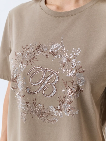 Футболка из 100% хлопка с искрящимися стразами