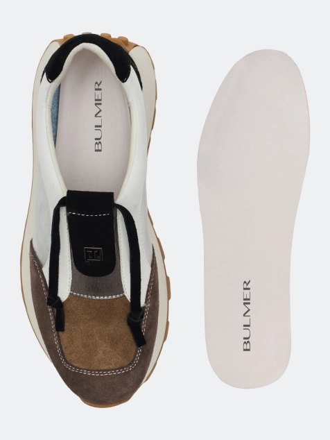 Комбинированные кроссовки из натуральной кожи