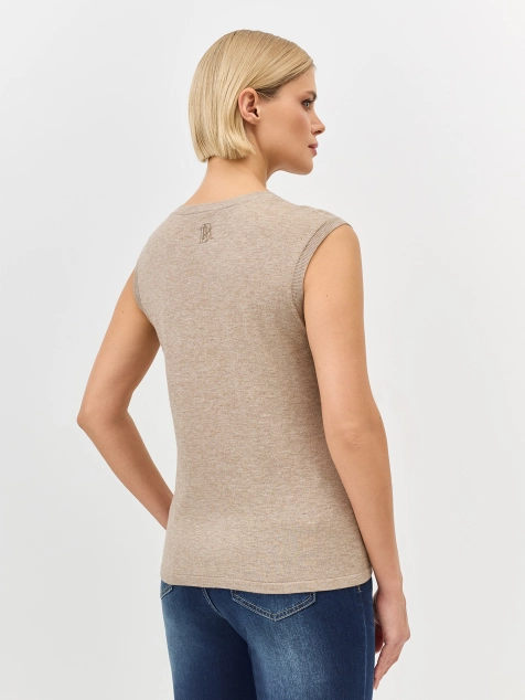 Вязаный топ с шелком