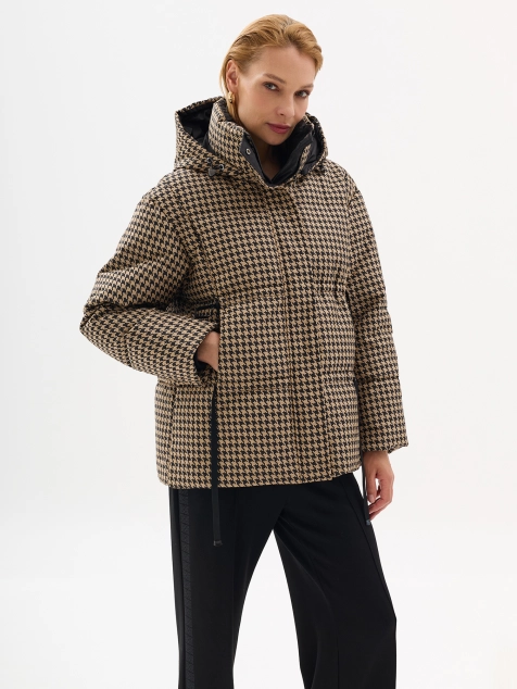 Пуховая куртка с принтом гусиная лапка