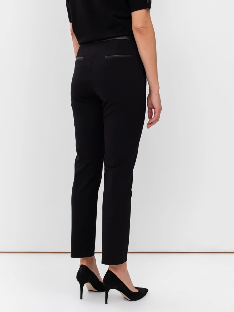 Брюки с поясом из экокожи