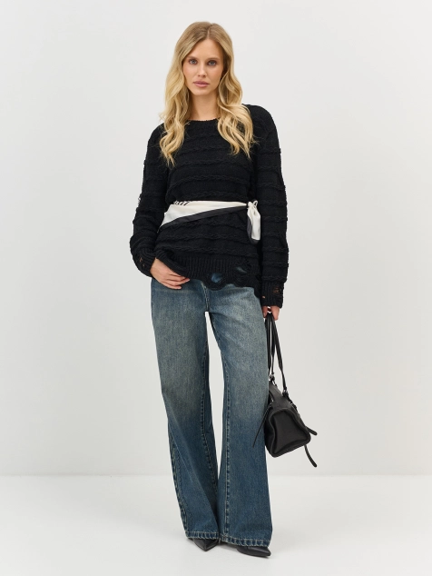 Свитер из хлопка с дестроями