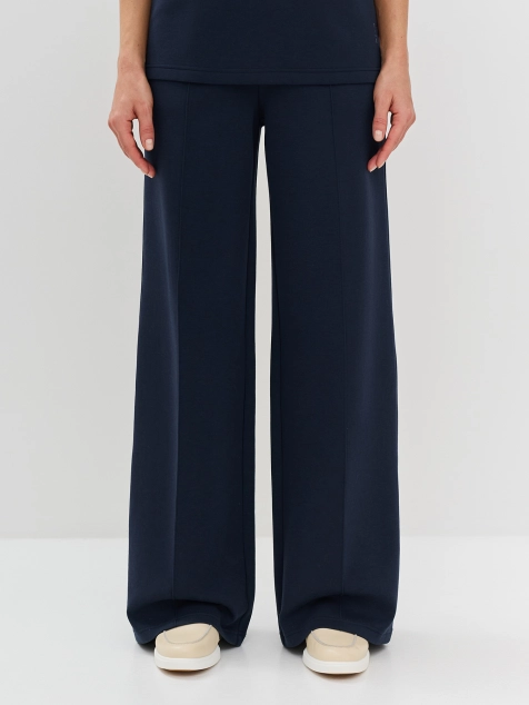 Брюки из смесового модала с застроченными стрелками