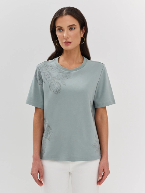 Футболка из 100% хлопка с бохо принтом