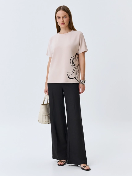 Джемпер из модала с графичным принтом