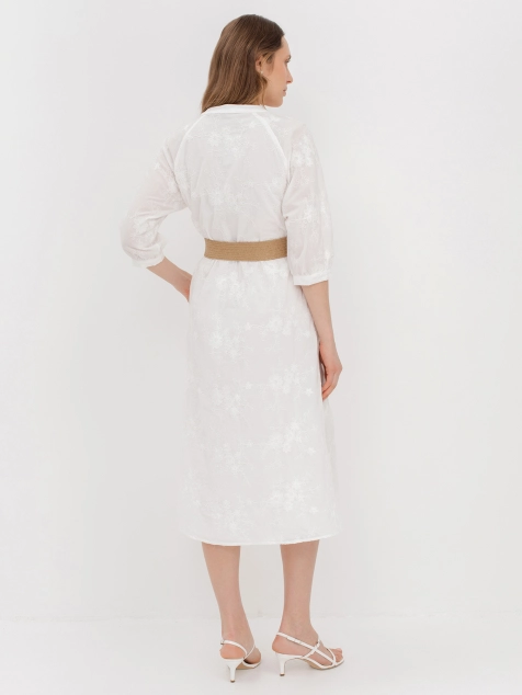 Легкое платье из 100% хлопка с вышивкой