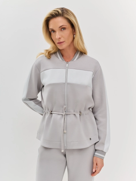 Трикотажный бомбер в стиле color block