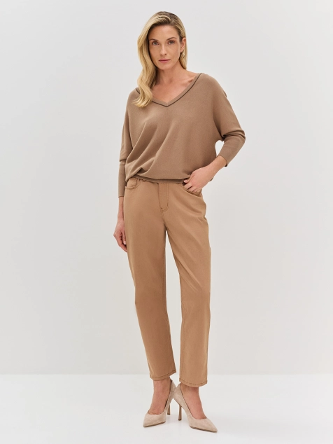 Бежевые джинсы slim