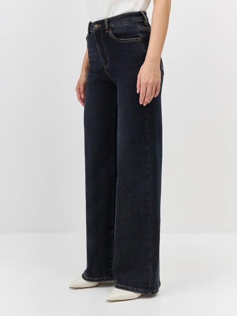 Утепленные широкие джинсы