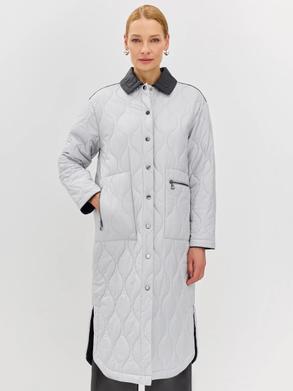 Длинное пальто с фантазийной стежкой