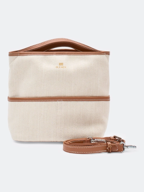 Комбинированная льняная сумка 