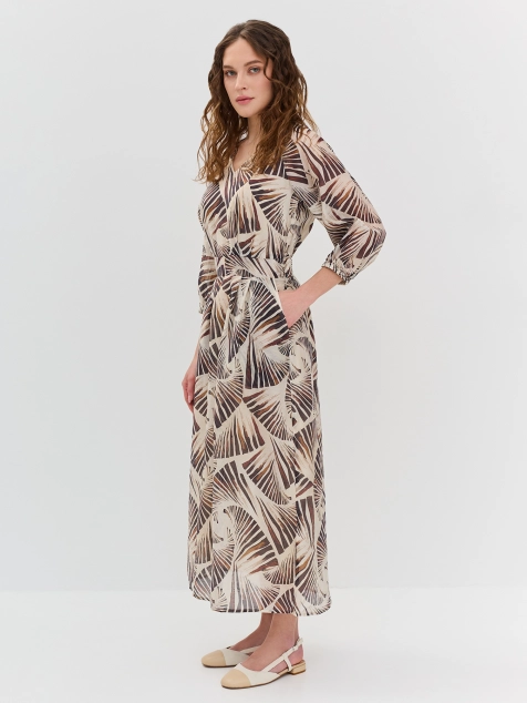 Воздушное платье из тенселя с принтом