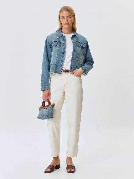 Укороченный джинсовый жакет Row hem