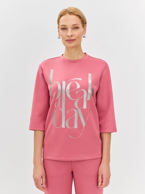 Джемпер с метализированным принтом