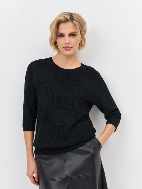 Фактурный джемпер с мерцающими пайетками