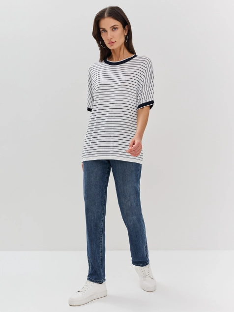 Джемпер из вискозы в контрастную полоску