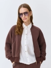 Трикотажный  бомбер в шоколадном оттенке