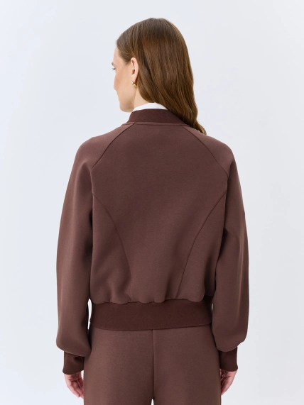 Трикотажный  бомбер в шоколадном оттенке