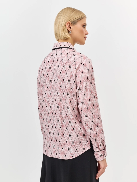 Блузка из вискозы с брендированным принтом