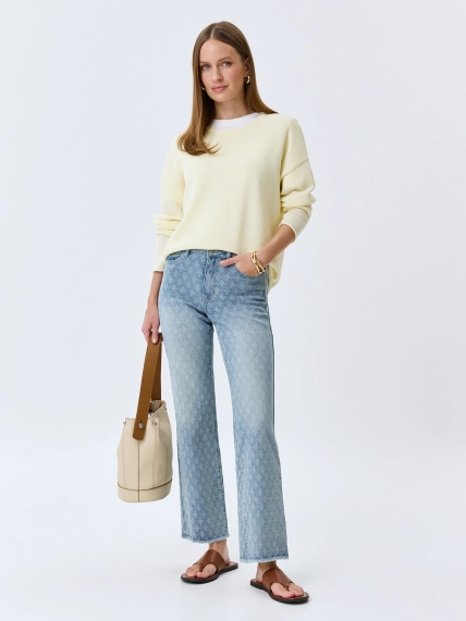 Джинсы Boot cut из жаккардового денима