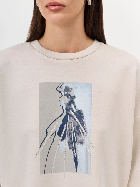 Свободный свитшот с принтом