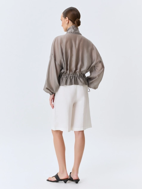 Шорты-бермуды из смесового льна