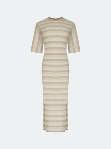 Вязаное платье в полоску