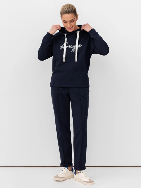 Худи  с акцентным принтом и шнуром в капюшоне