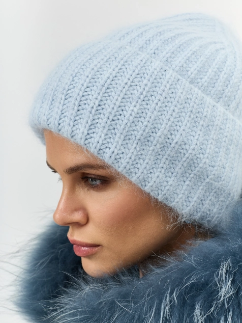 Теплая шапка с ангорой